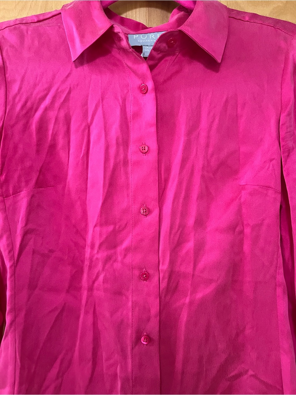 Pink silk button up - Picture 3 of 6